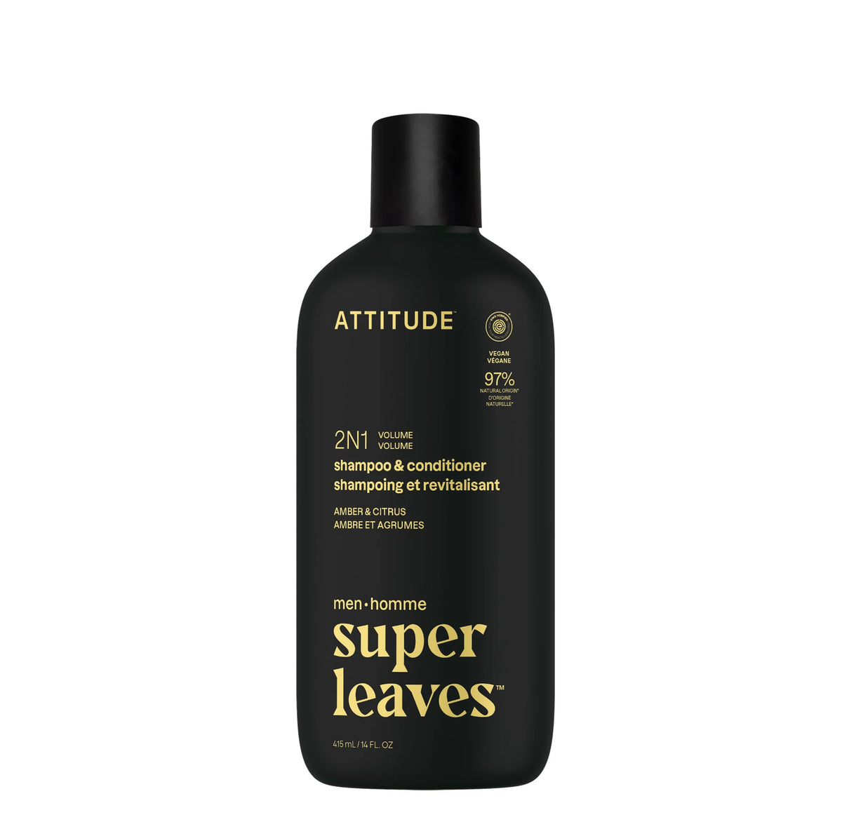 2-in-1 Men Shampoo & Conditioner - Volumizing Amber & Citrus-14fl. Oz.